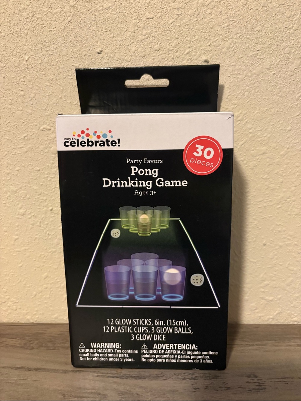 Celebrate! Glow Pong Drinking Game - Purple